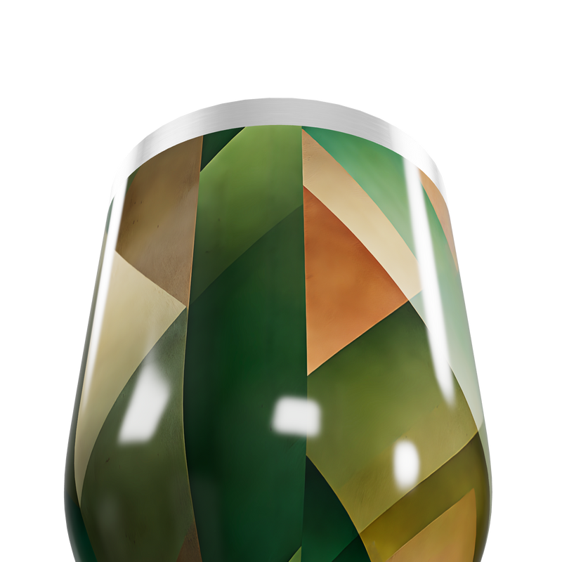 Copo Térmico Slim - Design Geométrico Verde