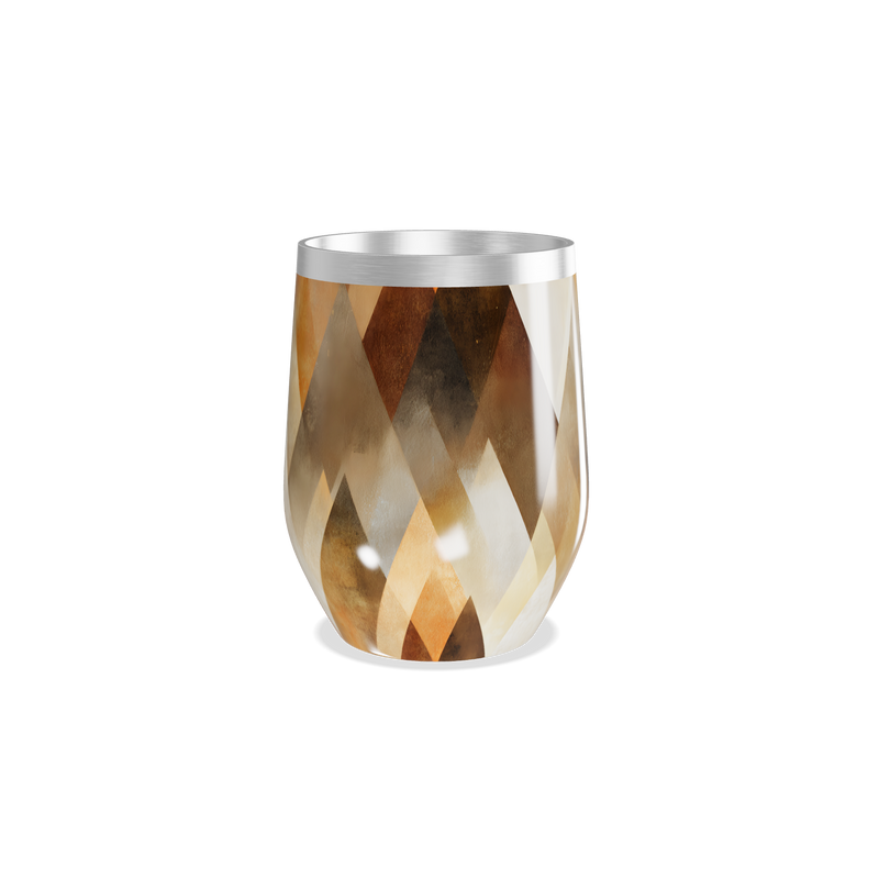 Copo Térmico Slim - Geométrico Marrom e Bege