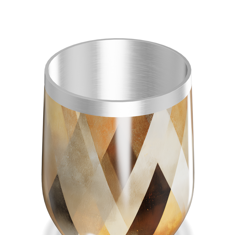 Copo Térmico Slim - Geométrico Marrom e Bege