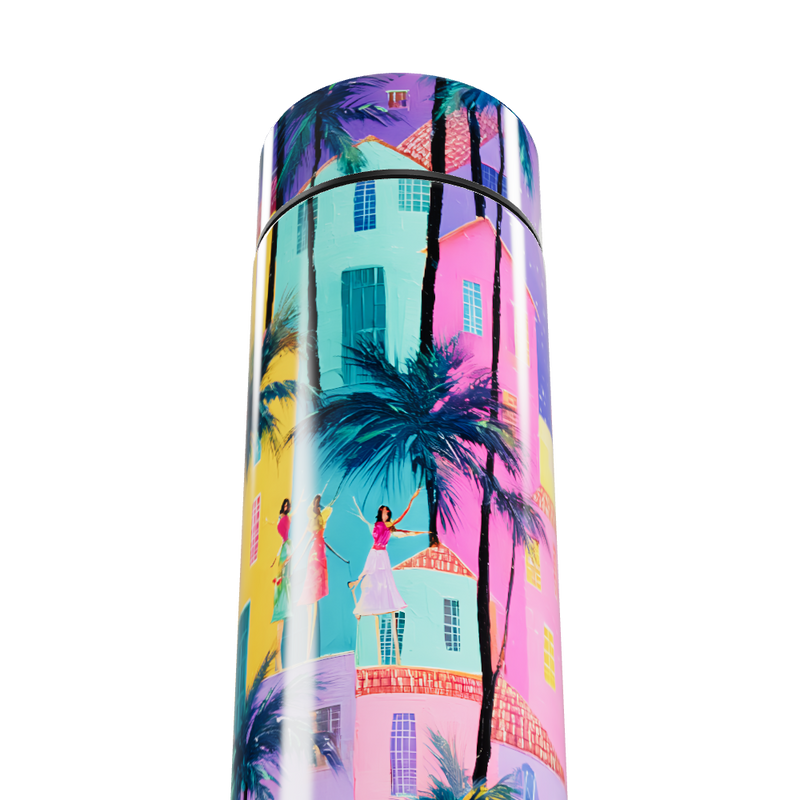 Garrafa Térmica Touch - Estampa Colorida Tropical