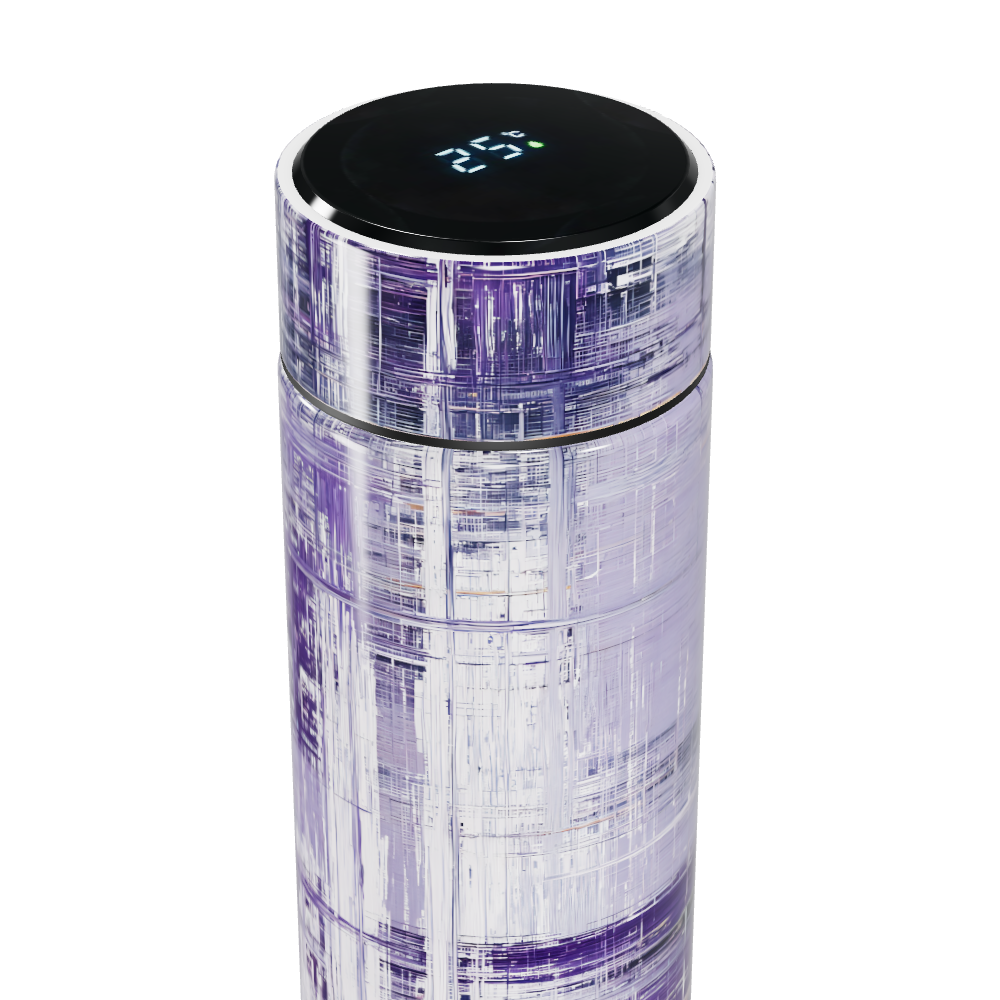 Garrafa Térmica Touch - Roxa com Estampa Moderna