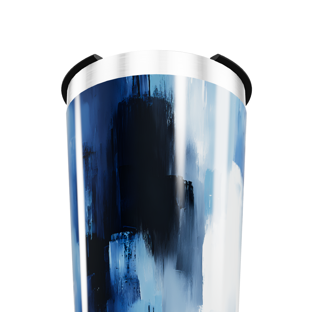 Copo Térmico - Azul com pintura abstrata