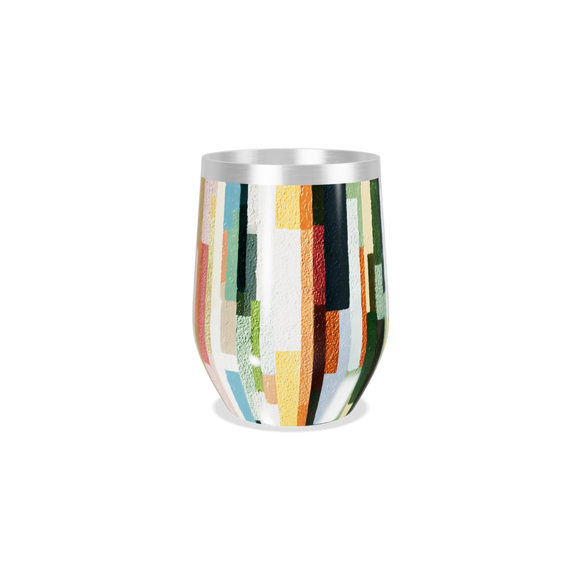 Copo Térmico Slim - Colorido com Estampa Geométrica