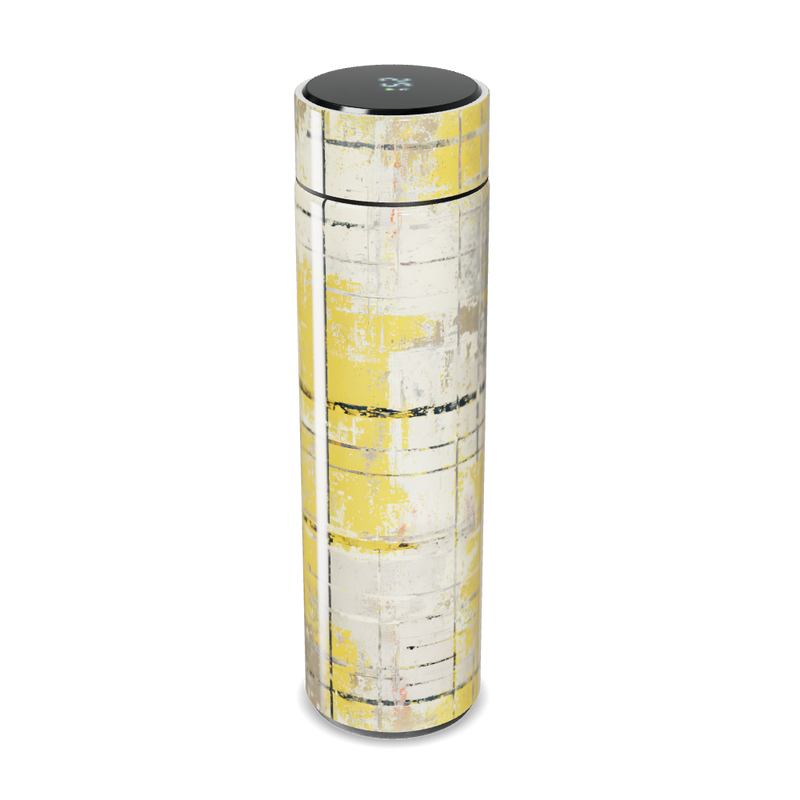 Garrafa Térmica Touch - Amarela com Estampa Quadriculada