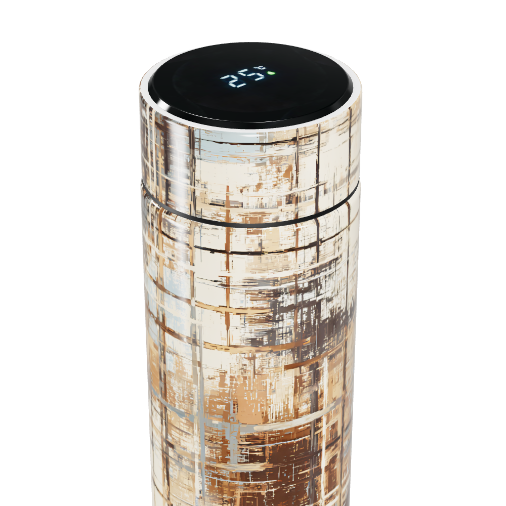 Garrafa Térmica Touch - Estampa Abstrata Bege