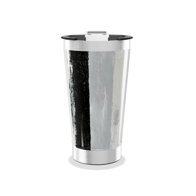 Copo Térmico - Preto e Branco Aço Inox