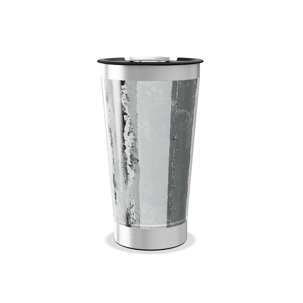 Copo Térmico - Preto e Branco Aço Inox