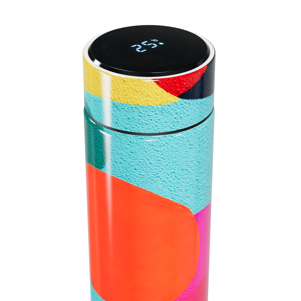 Garrafa Térmica Touch - Colorida com Estampa Abstrata