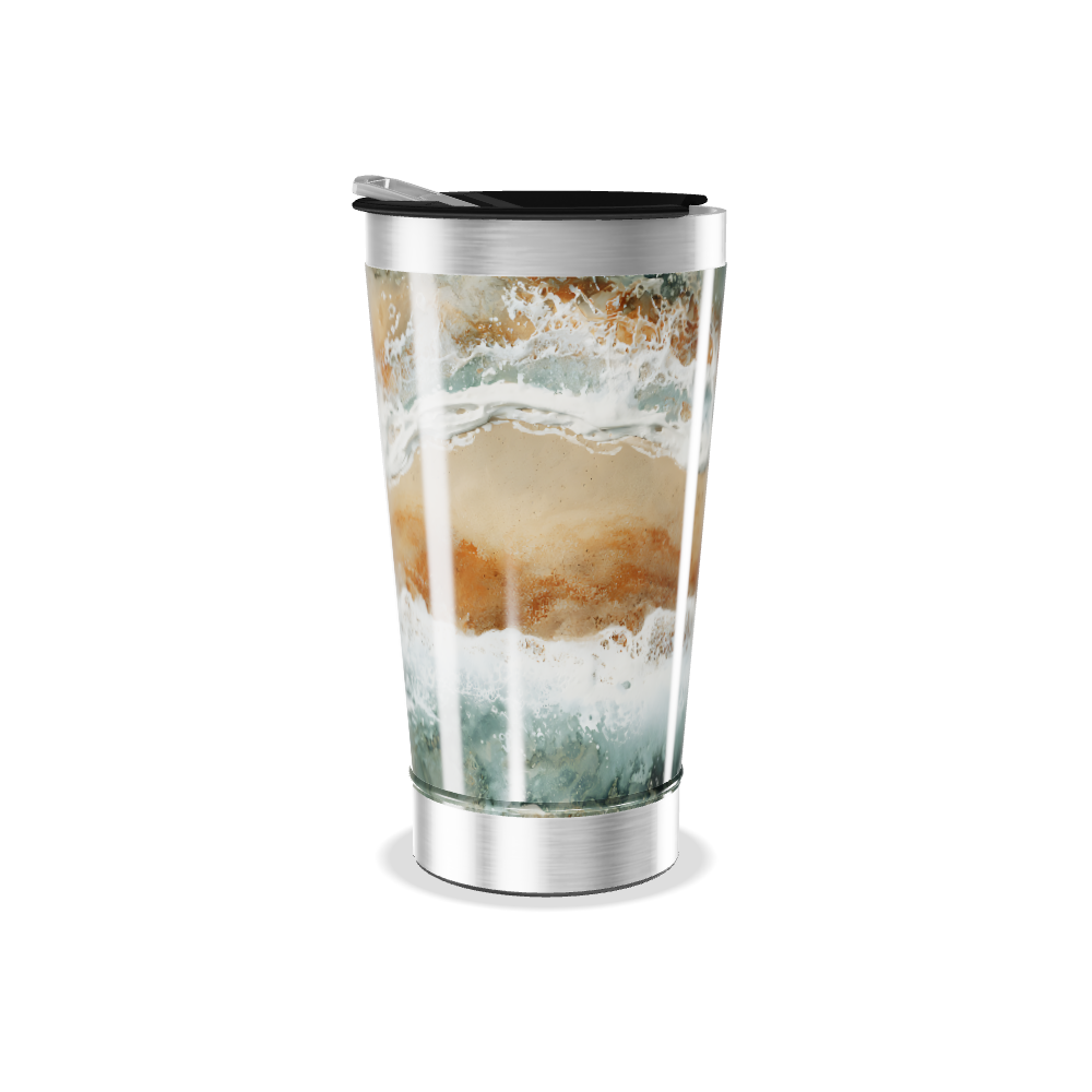 Copo Térmico - Estampa Marrom e Azul