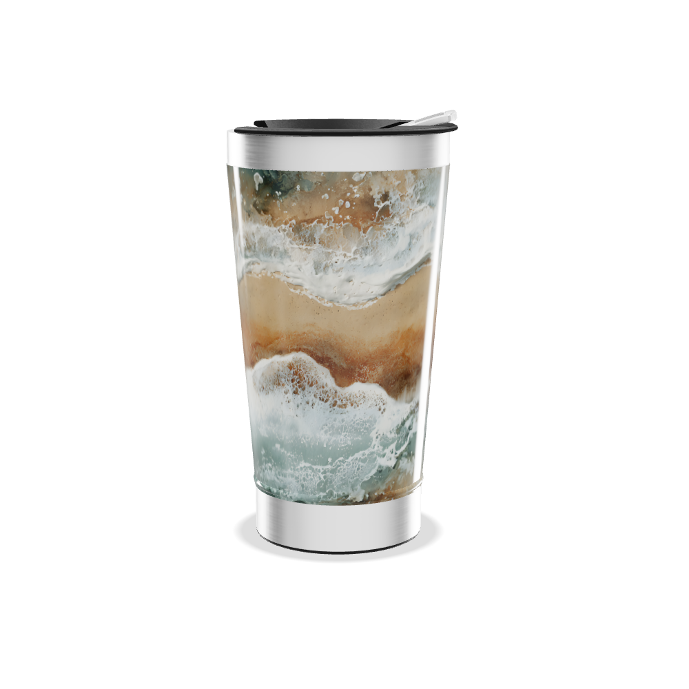 Copo Térmico - Estampa Marrom e Azul