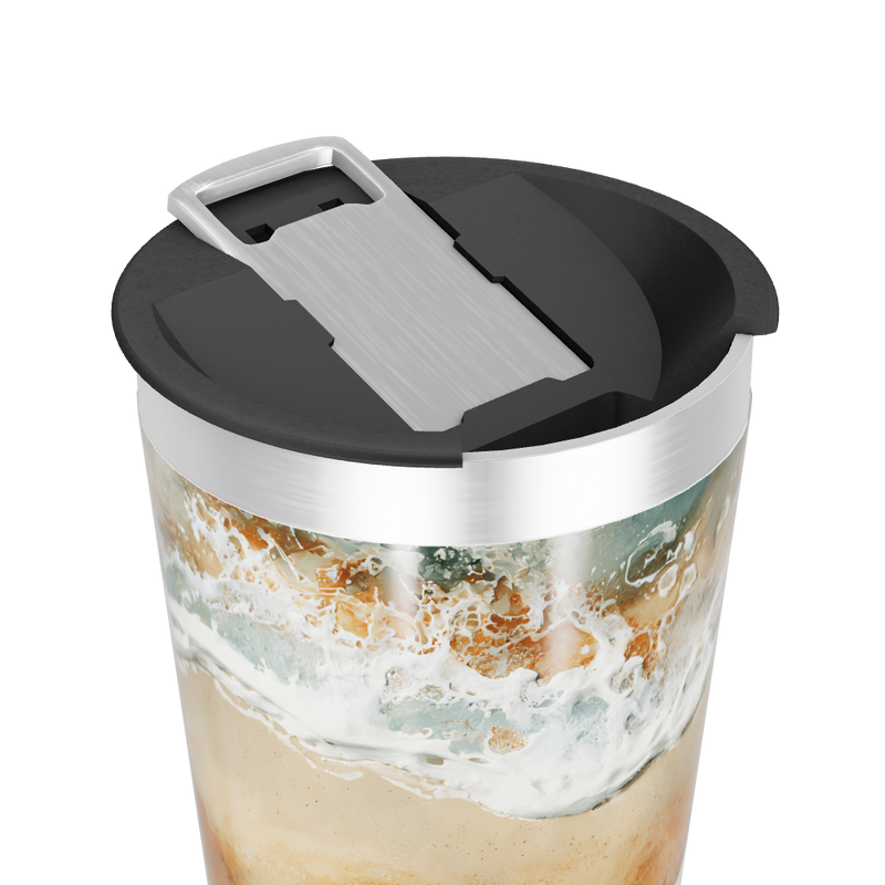 Copo Térmico - Estampa Marrom e Azul