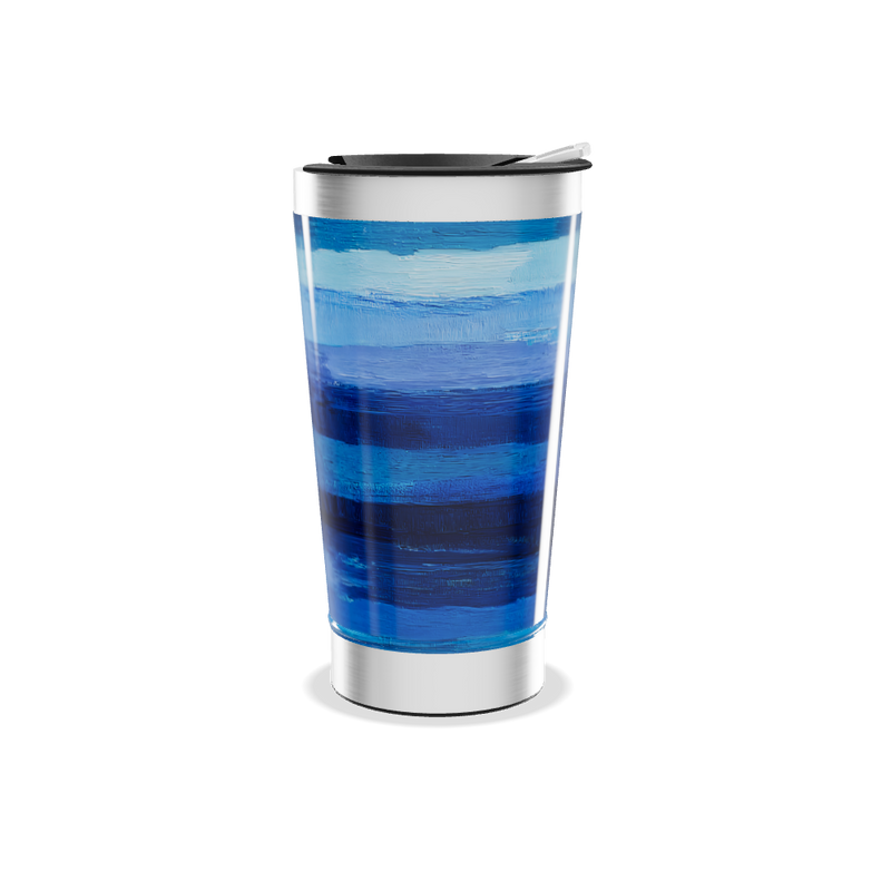 Copo Térmico - Azul com Listras