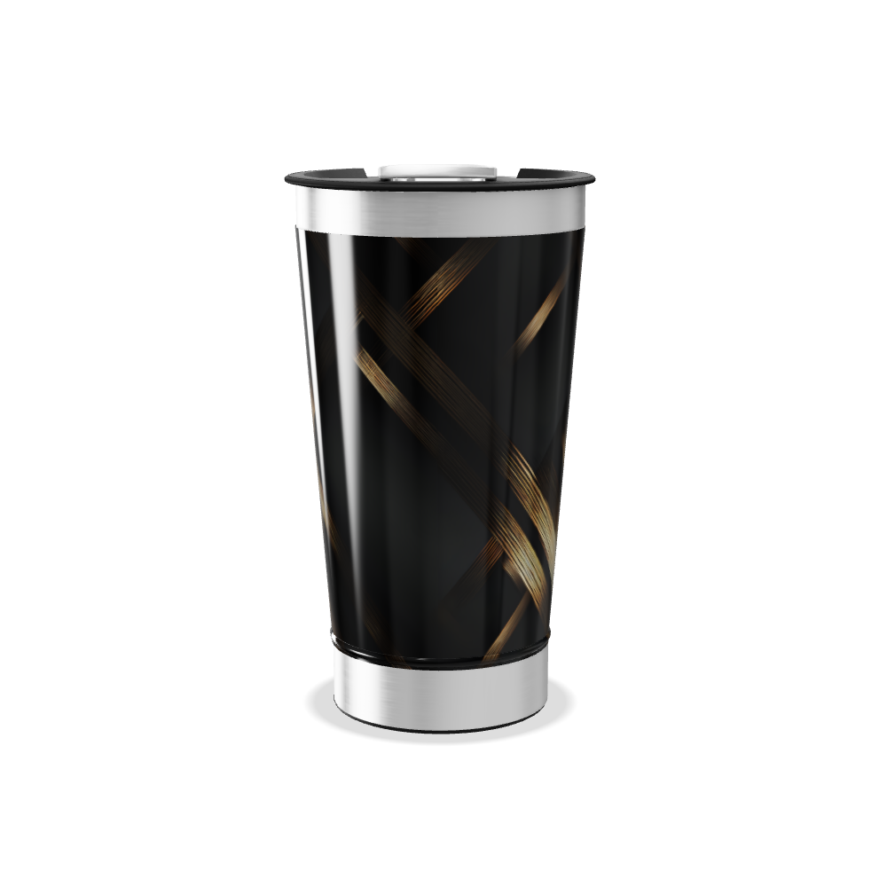 Copo Térmico - Preto com Trama Dourada