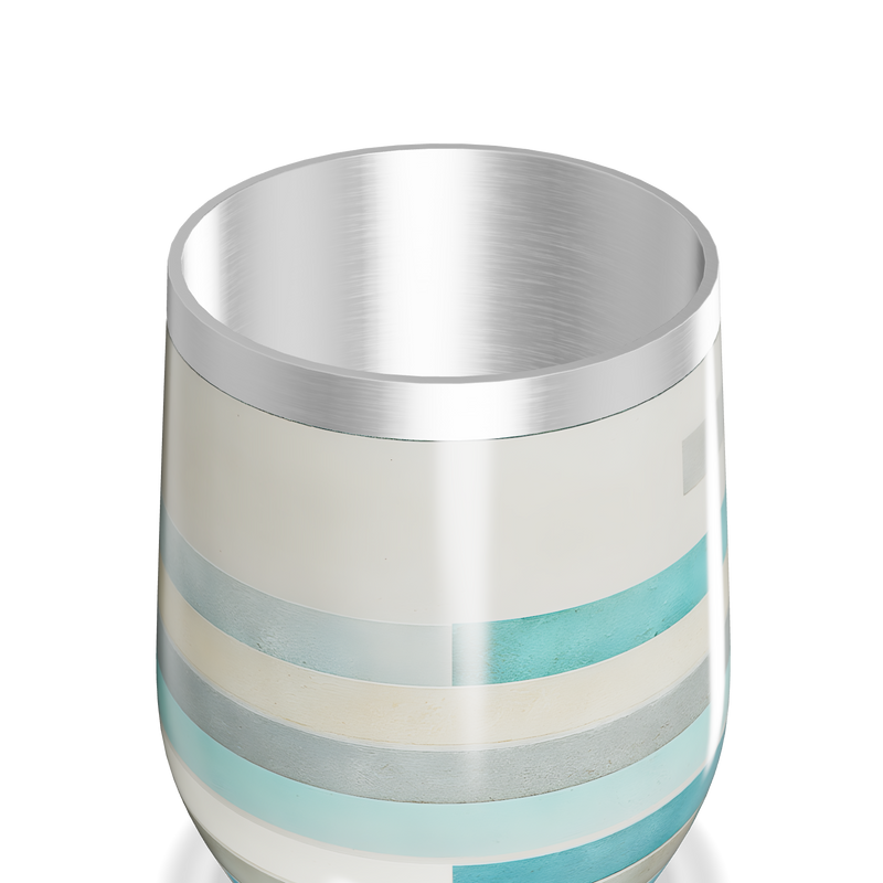 Copo Térmico Slim - Listras Azul e Prata