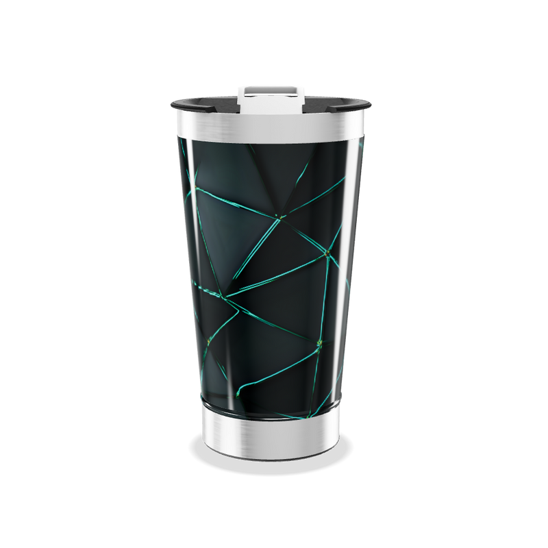 Copo Térmico - Preto com Geometria Verde