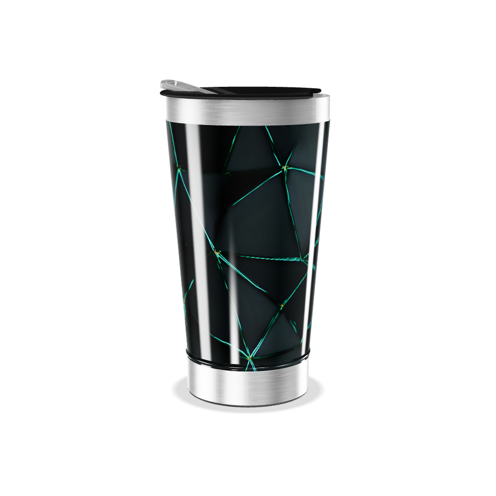 Copo Térmico - Preto com Geometria Verde