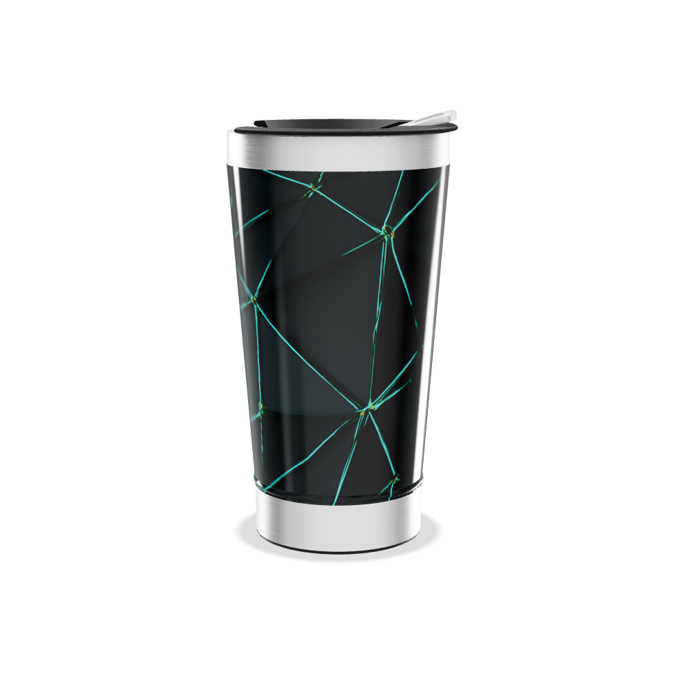 Copo Térmico - Preto com Geometria Verde