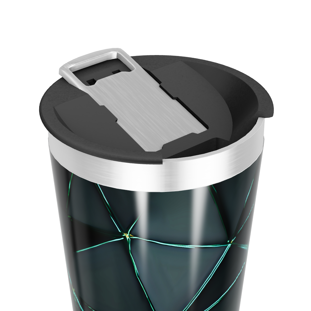 Copo Térmico - Preto com Geometria Verde