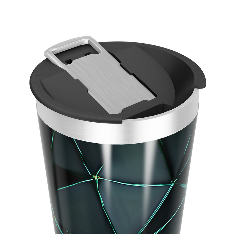 Copo Térmico - Preto com Geometria Verde