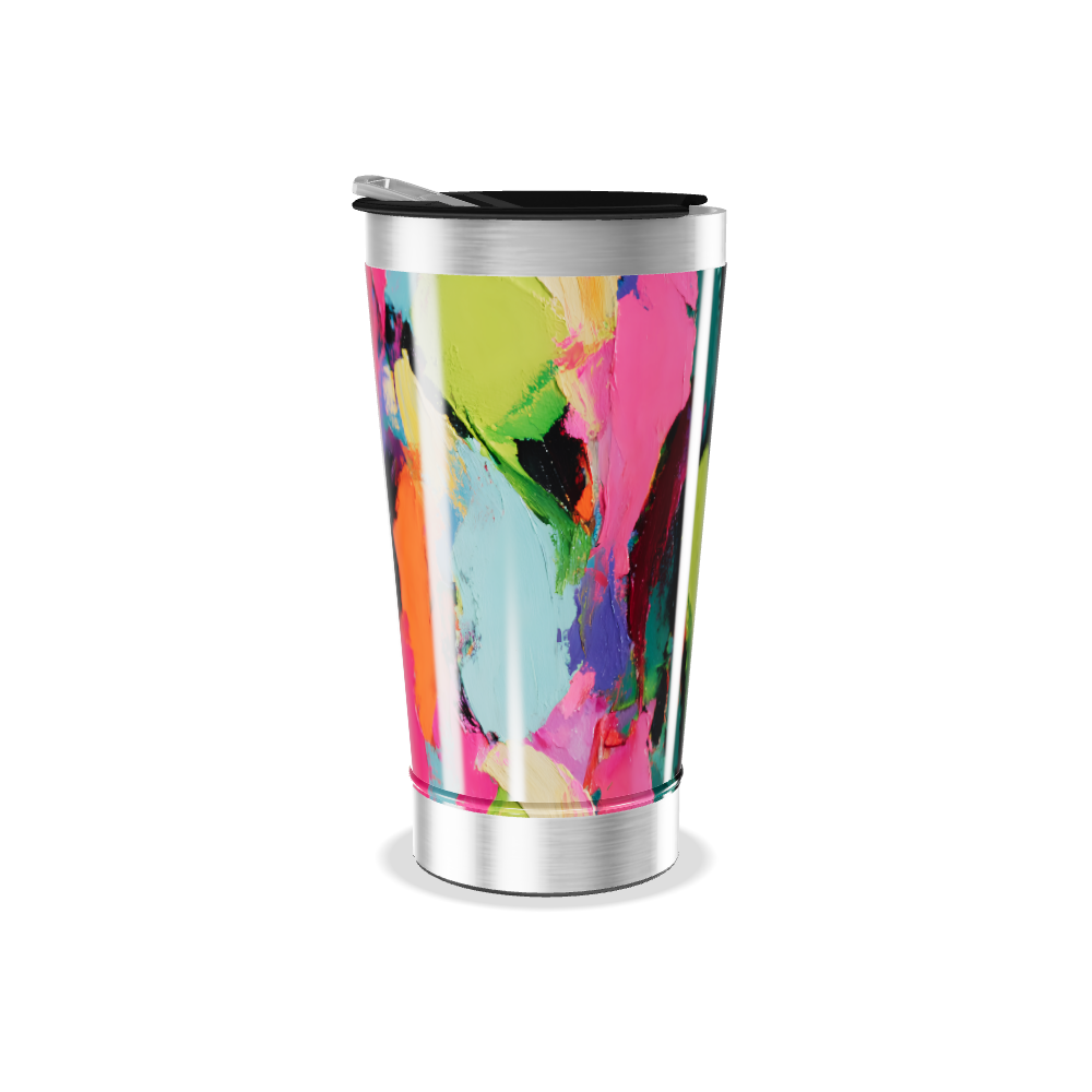 Copo Térmico - Com estampa abstrata colorida