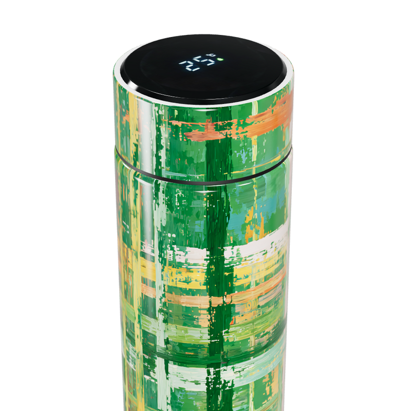 Garrafa Térmica Touch - Estampa Verde Abstrata