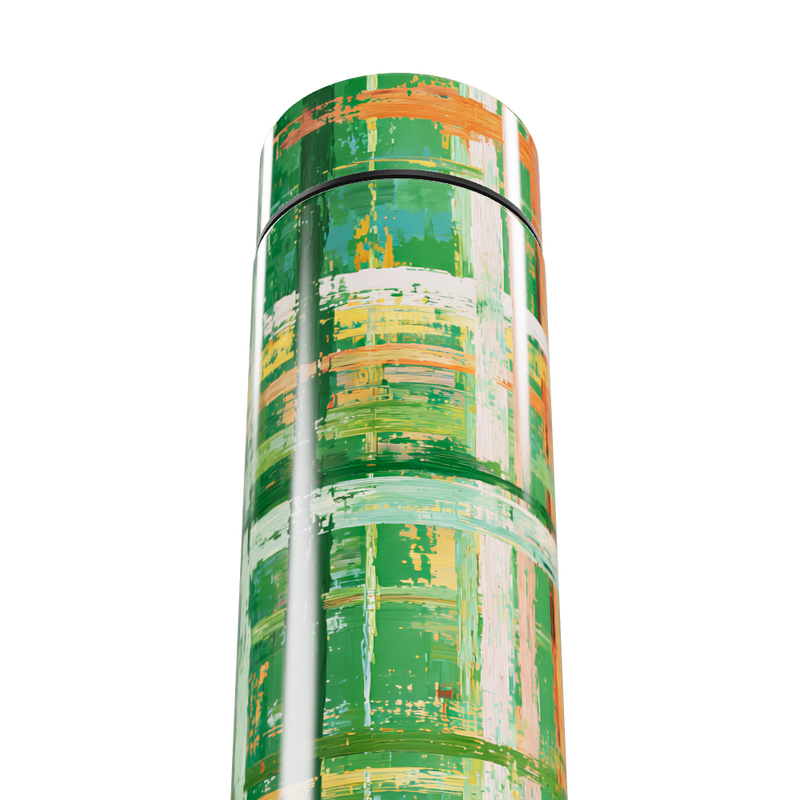 Garrafa Térmica Touch - Estampa Verde Abstrata