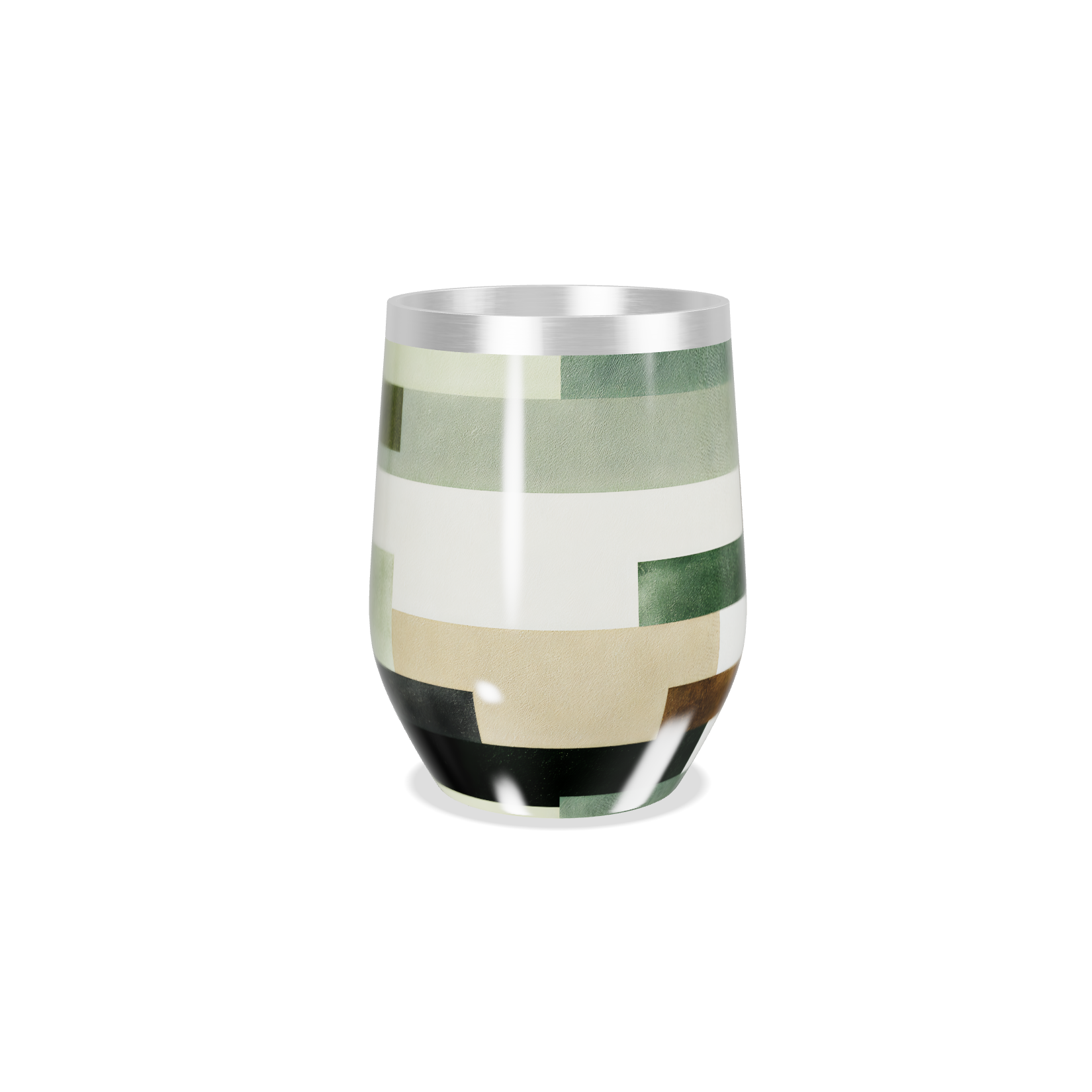 Copo Térmico Slim - Listras Verde e Marrom