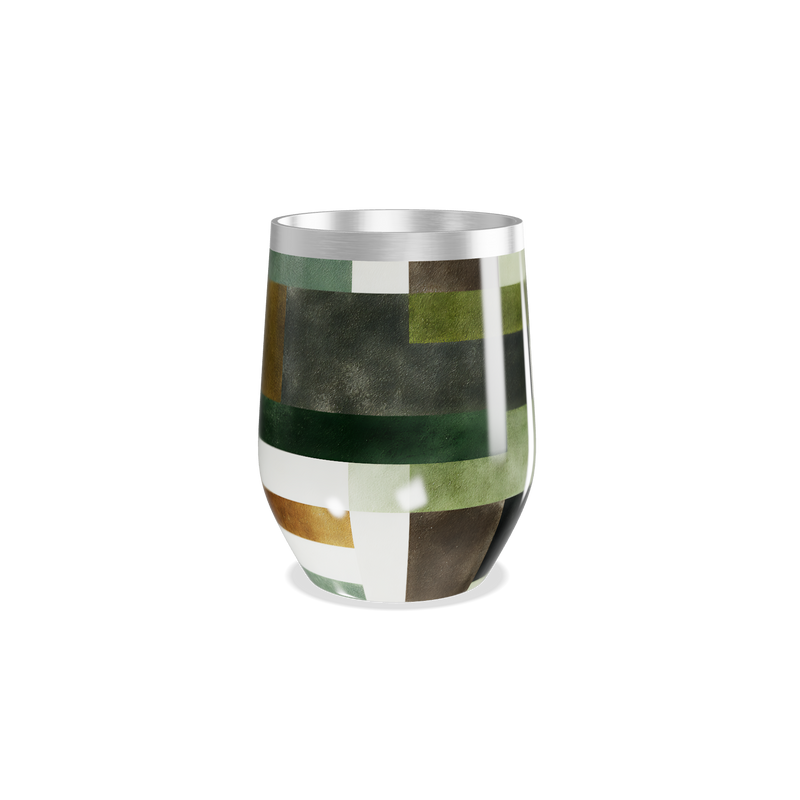 Copo Térmico Slim - Listras Verde e Marrom