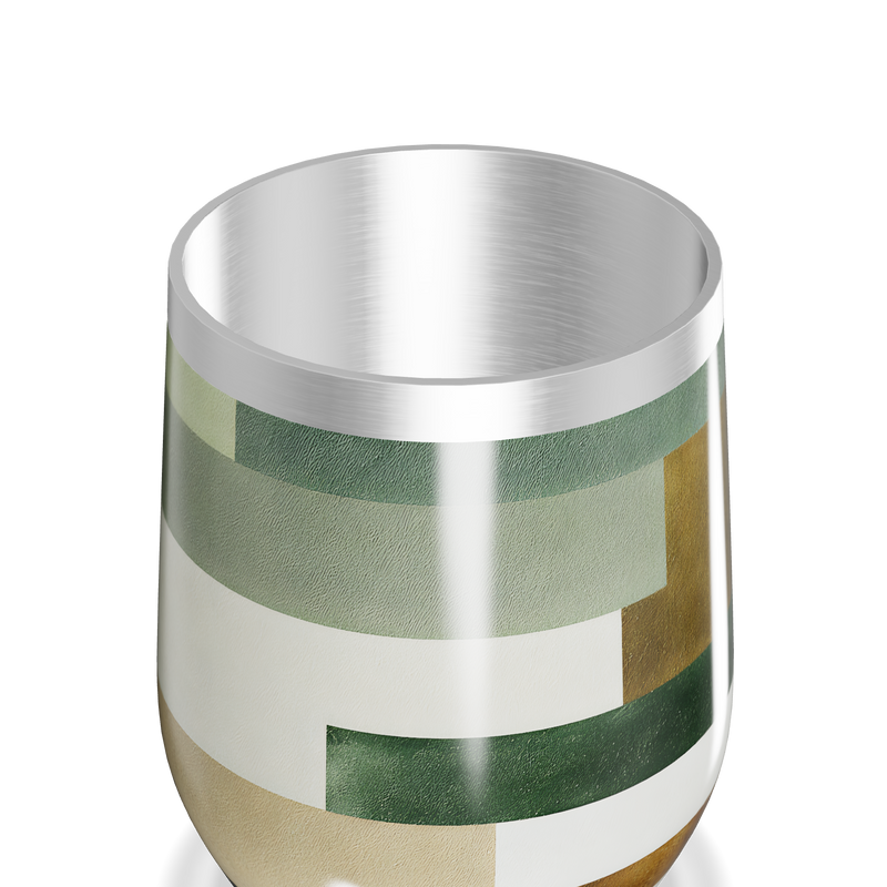 Copo Térmico Slim - Listras Verde e Marrom