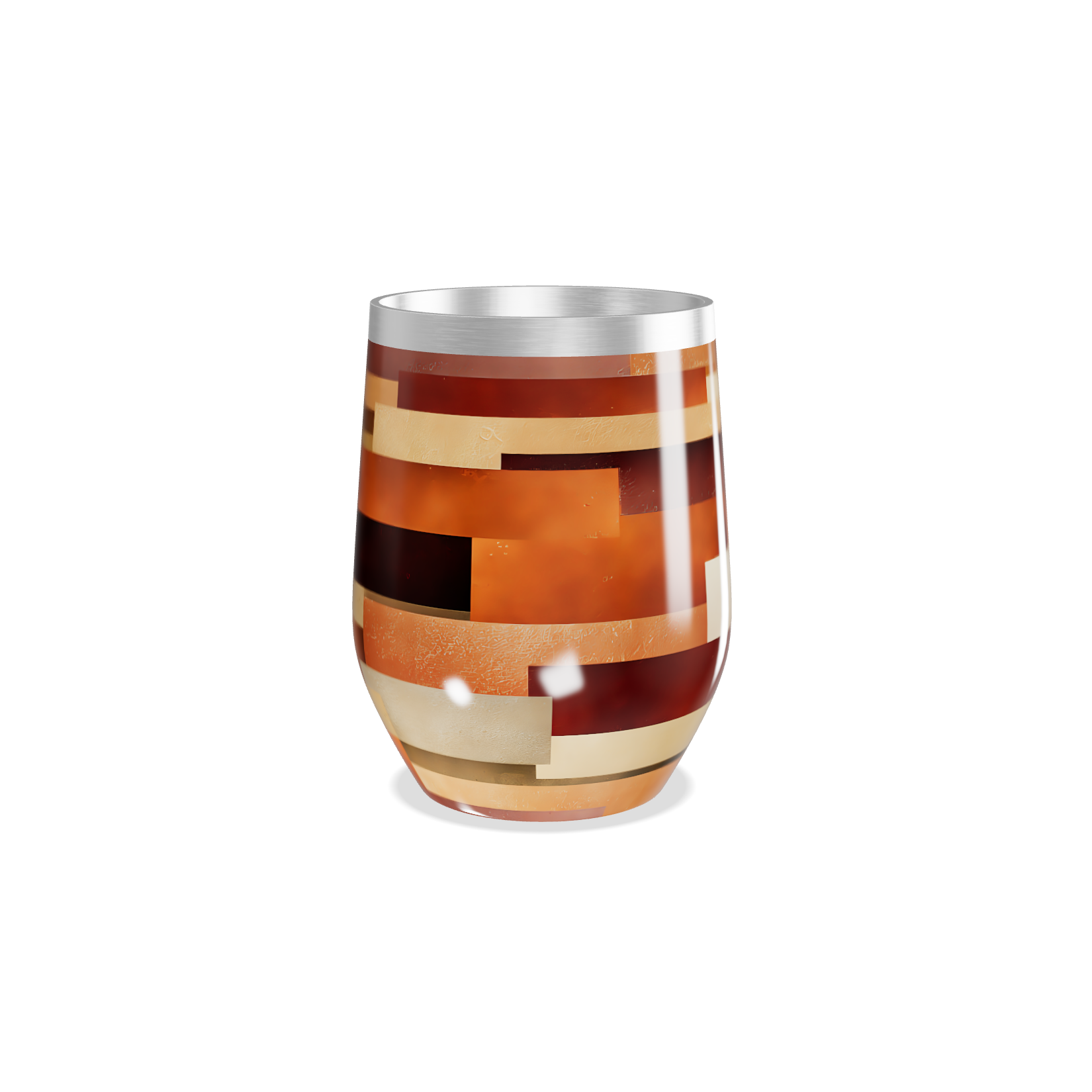 Copo Térmico Slim - Listras Coloridas Madeira