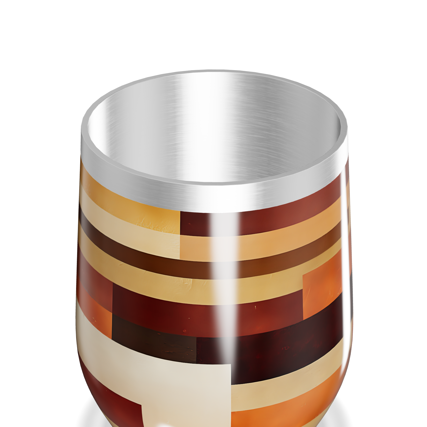 Copo Térmico Slim - Listras Coloridas Madeira