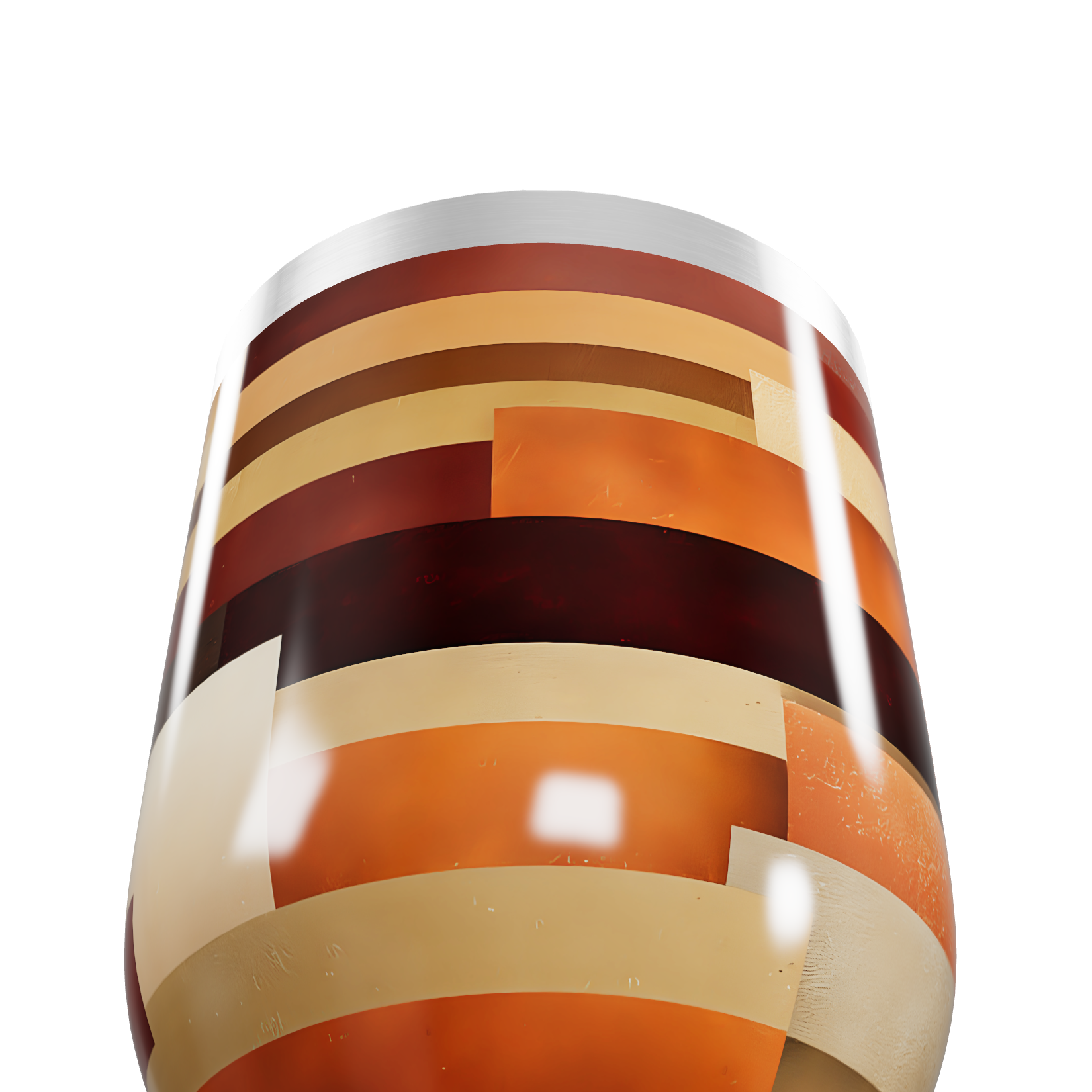 Copo Térmico Slim - Listras Coloridas Madeira