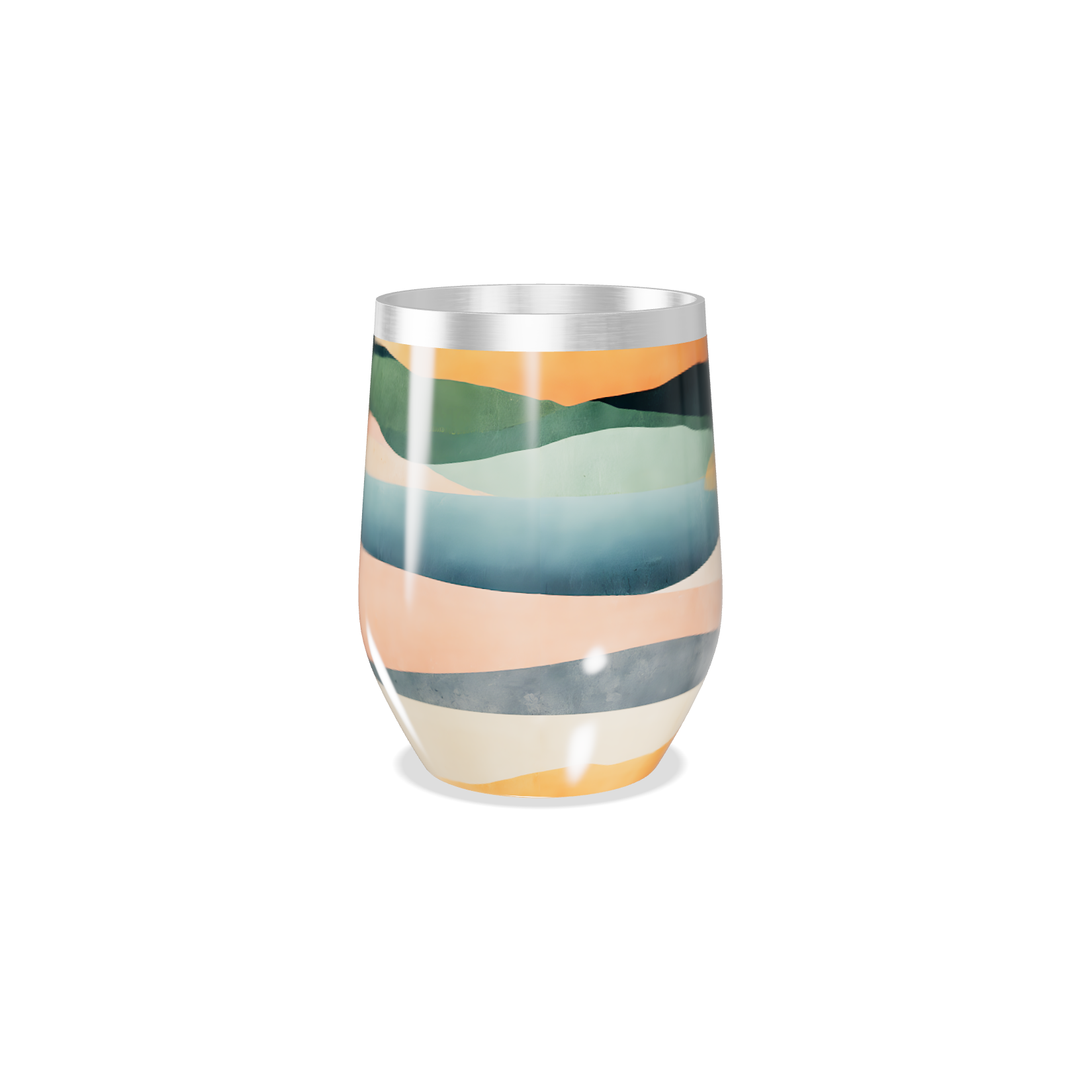 Copo Térmico Slim - Estampa Ondas Coloridas