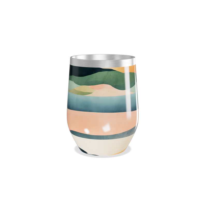 Copo Térmico Slim - Estampa Ondas Coloridas