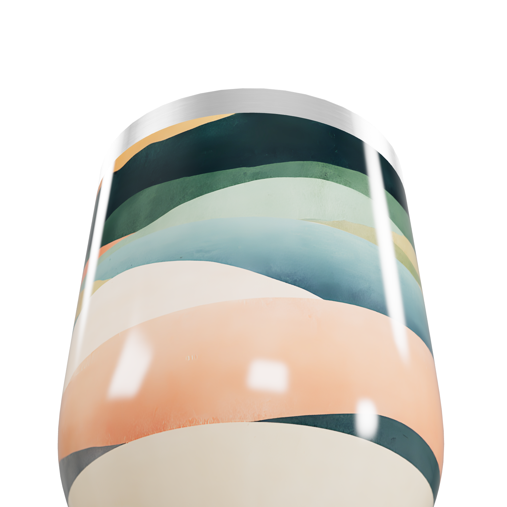 Copo Térmico Slim - Estampa Ondas Coloridas