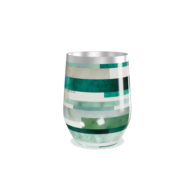 Copo Térmico Slim - Listras Verde e Bege
