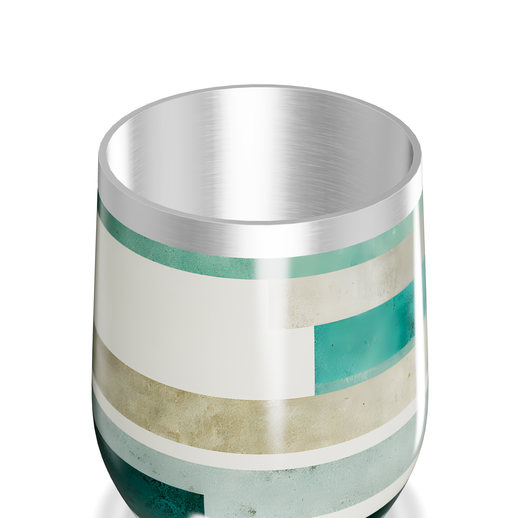 Copo Térmico Slim - Listras Verde e Bege