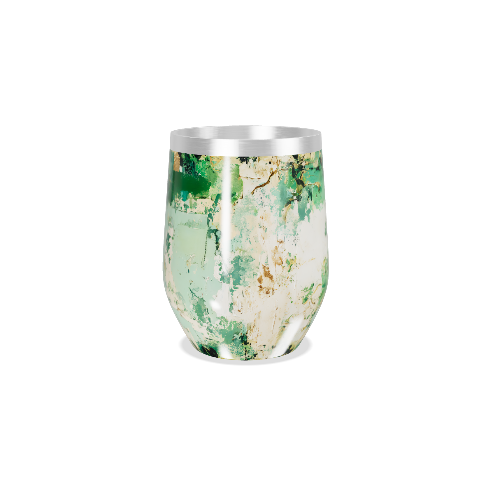 Copo Térmico Slim - Verde Abstrato Aço Inox