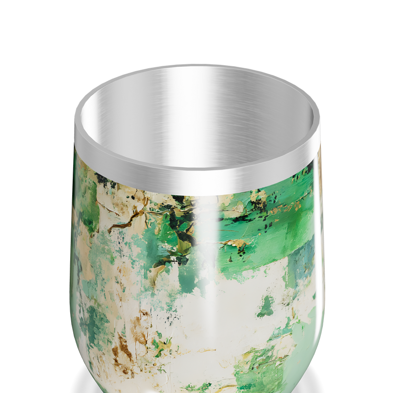 Copo Térmico Slim - Verde Abstrato Aço Inox