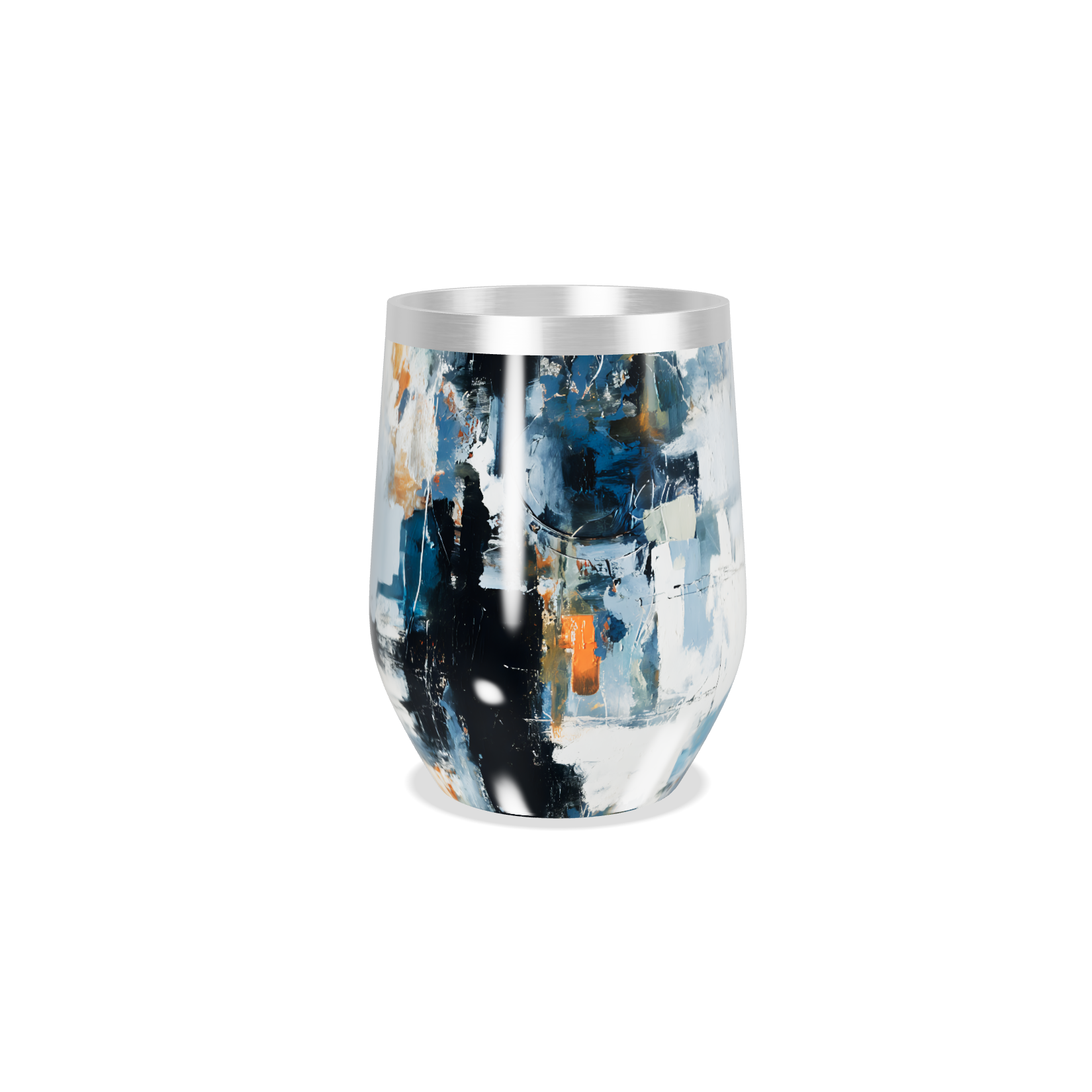 Copo Térmico Slim - Estampa Abstrata Azul