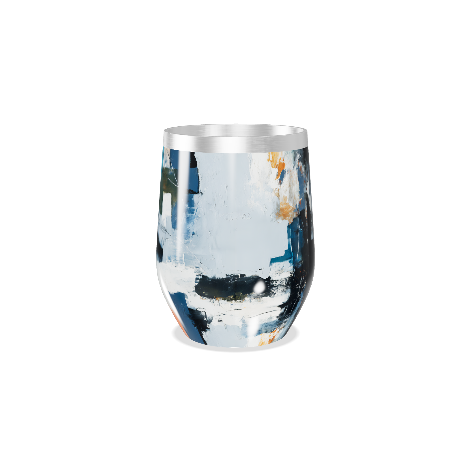 Copo Térmico Slim - Estampa Abstrata Azul