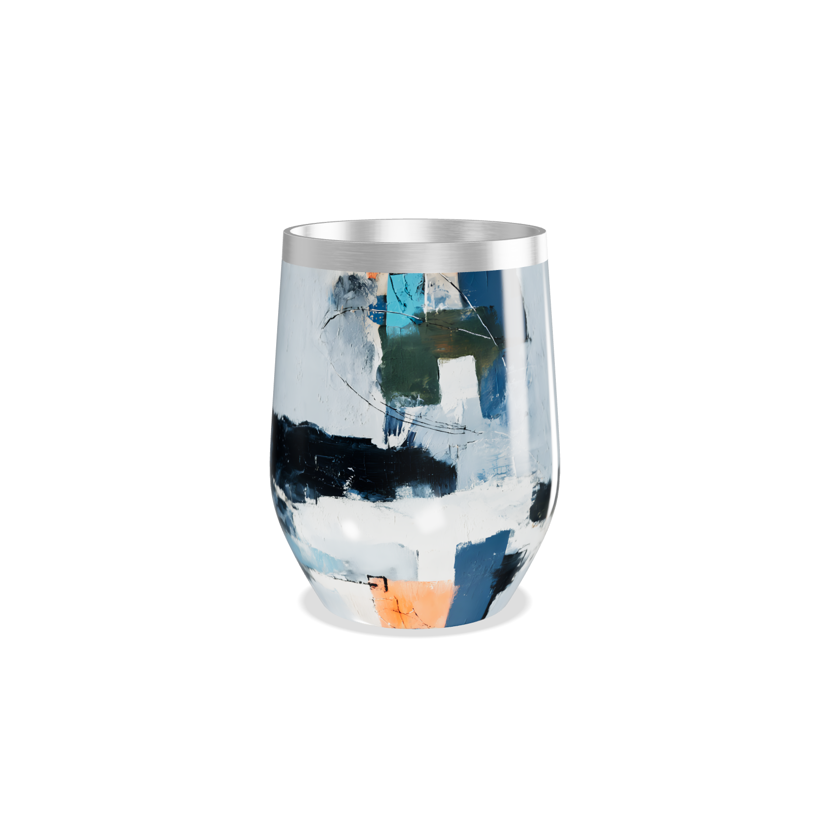 Copo Térmico Slim - Estampa Abstrata Azul