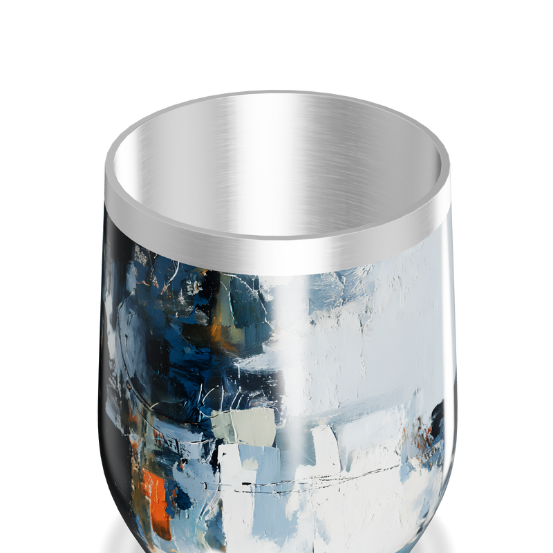 Copo Térmico Slim - Estampa Abstrata Azul