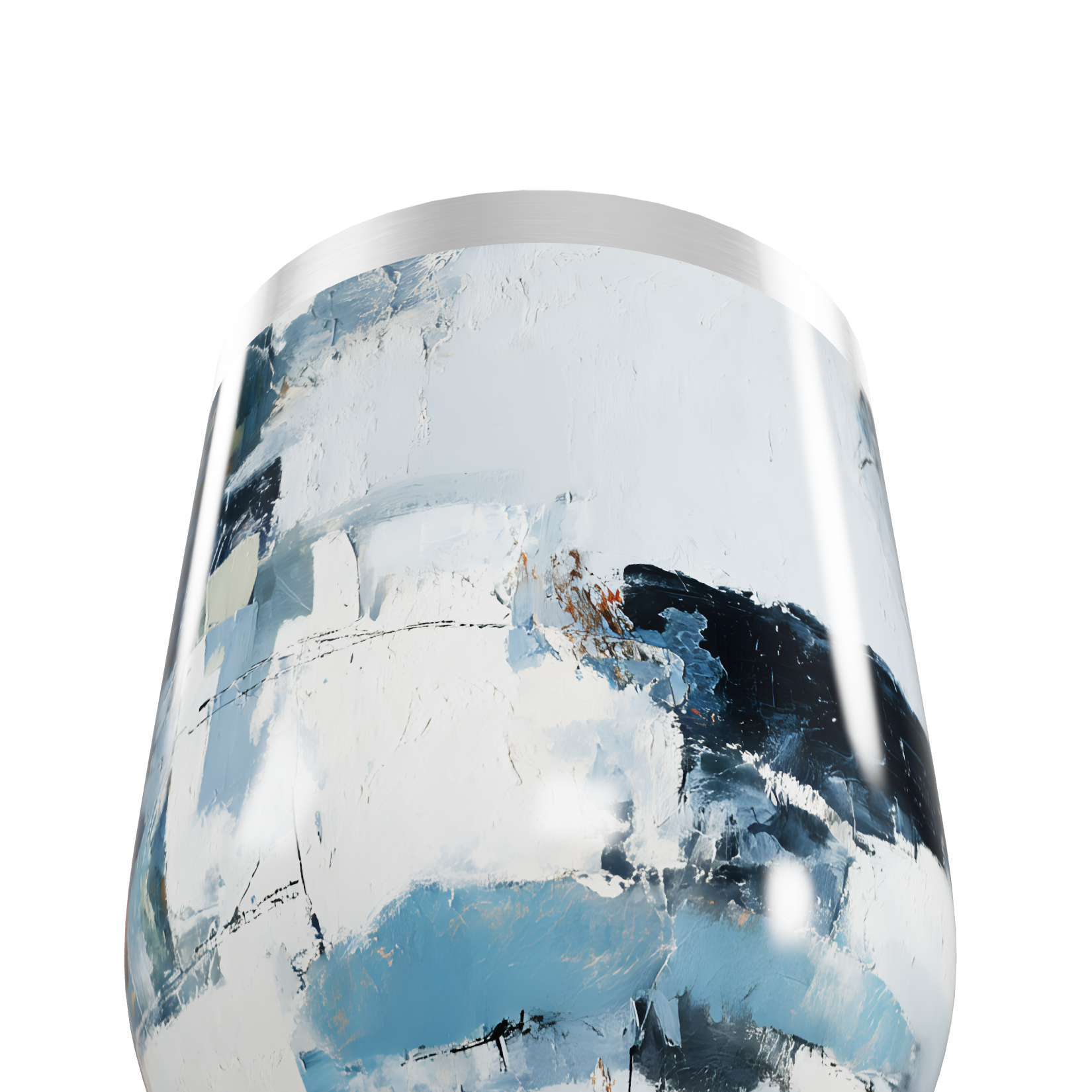 Copo Térmico Slim - Estampa Abstrata Azul