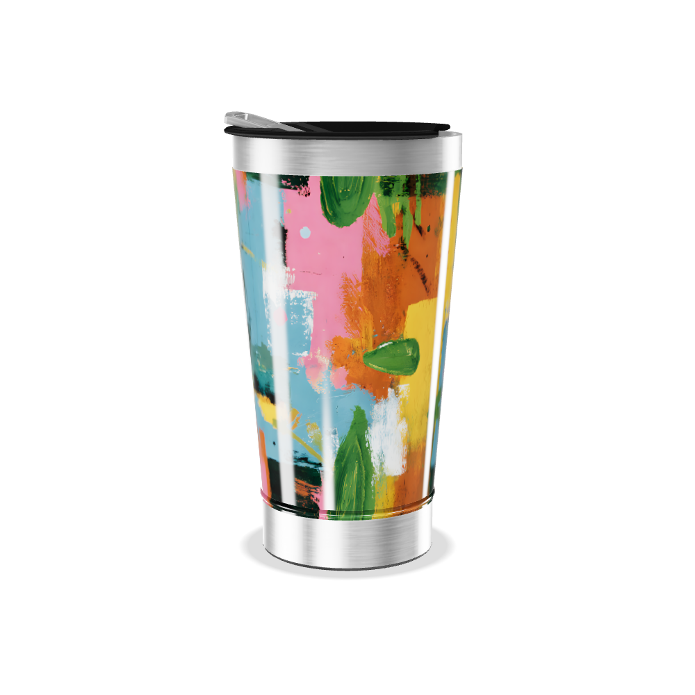 Copo Térmico - Estampa Abstrata Colorida