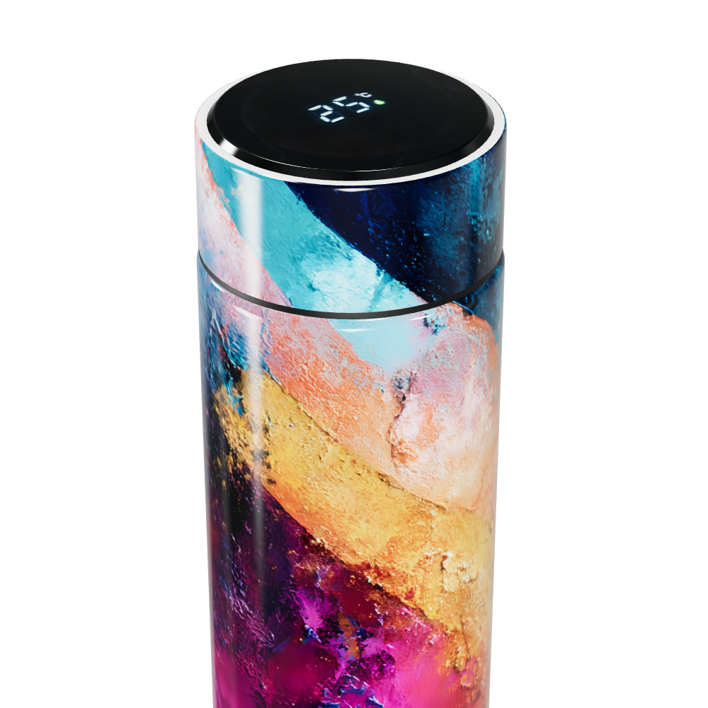 Garrafa Térmica Touch - Estampa Abstrata Colorida