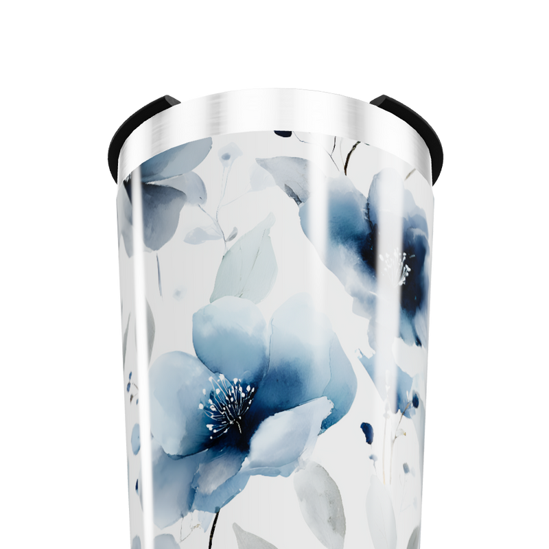 Copo Térmico - Floral Azul Inox