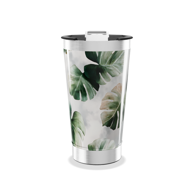 Copo Térmico - Folhas Tropicais Inox