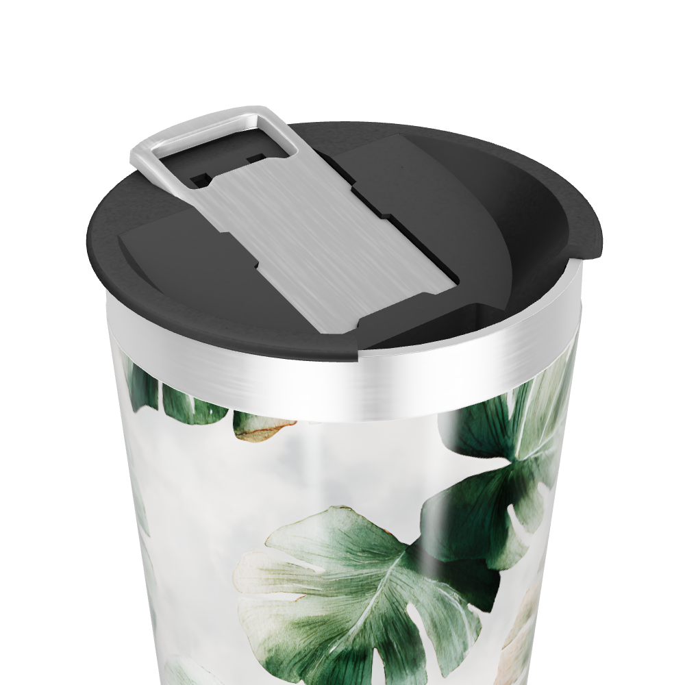 Copo Térmico - Folhas Tropicais Inox