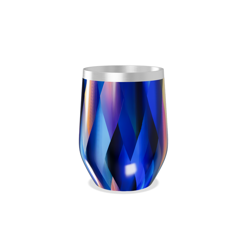 Copo Térmico Slim - Azul Geométrico Metalizado